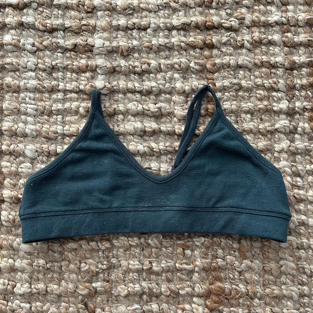 SKIMS Forest Green Bralette Bra Women L Modal Blend Stretch Wireless EUC